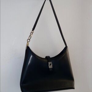 Vintage Guess Black Leather Shoulder Bag